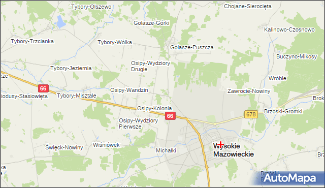 mapa Osipy-Lepertowizna, Osipy-Lepertowizna na mapie Targeo