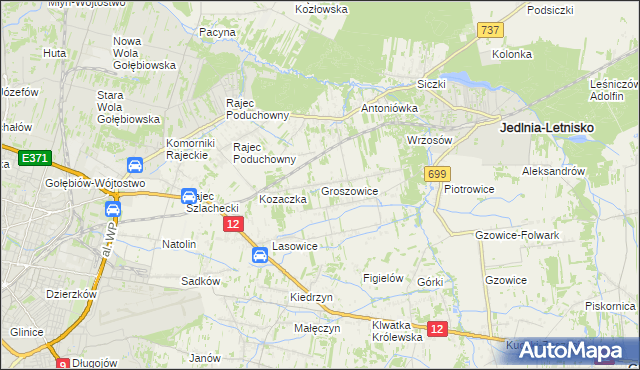 mapa Groszowice, Groszowice na mapie Targeo