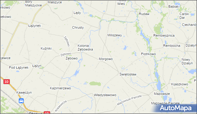 mapa Morgowo gmina Ciechocin, Morgowo gmina Ciechocin na mapie Targeo