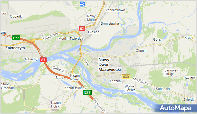 mapa Nowy Dwór Mazowiecki, Nowy Dwór Mazowiecki na mapie Targeo