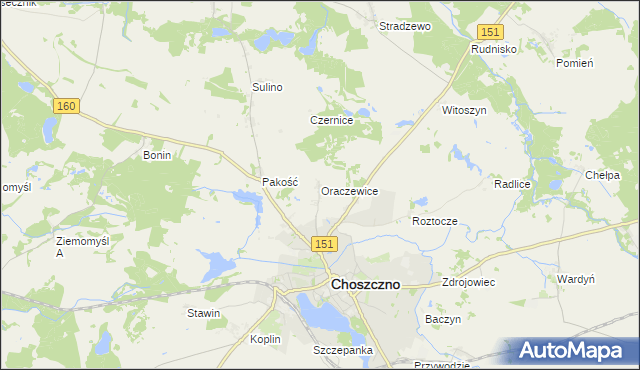 mapa Oraczewice, Oraczewice na mapie Targeo