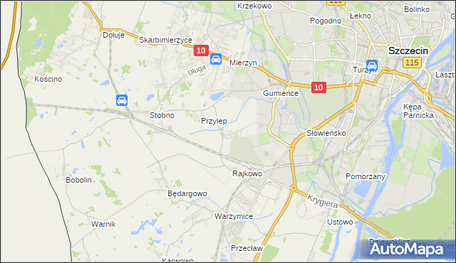 mapa Ostoja gmina Kołbaskowo, Ostoja gmina Kołbaskowo na mapie Targeo