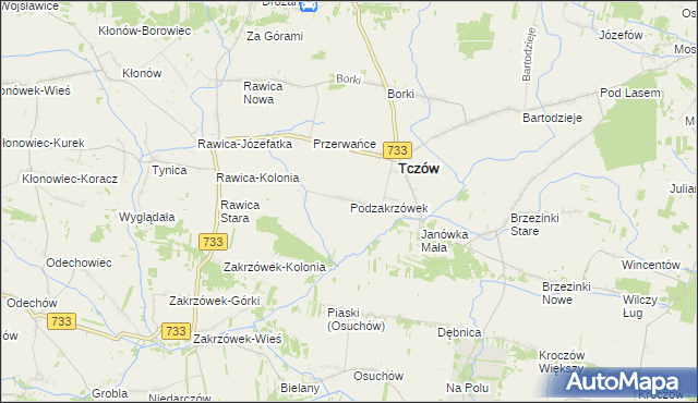 mapa Podzakrzówek, Podzakrzówek na mapie Targeo