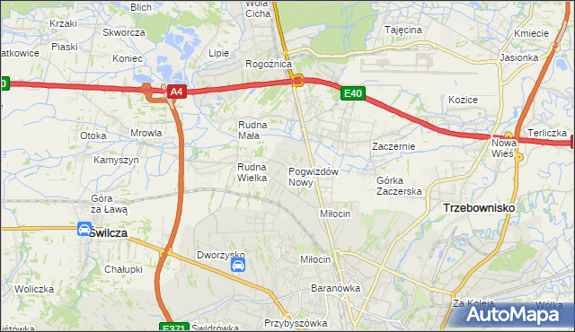 mapa Pogwizdów Nowy, Pogwizdów Nowy na mapie Targeo