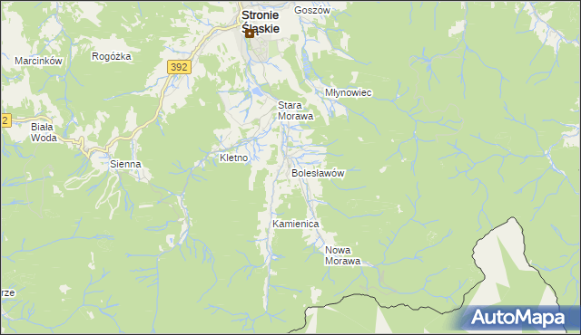 mapa Bolesławów gmina Stronie Śląskie, Bolesławów gmina Stronie Śląskie na mapie Targeo