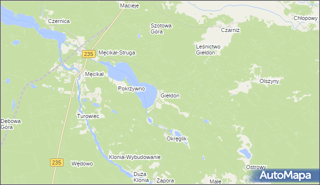 mapa Giełdon, Giełdon na mapie Targeo