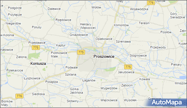 mapa proszowice i okolice T Mobile   BTS w Proszowice :: BTS na mapie Targeo