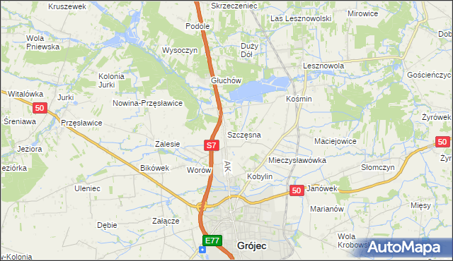 mapa Szczęsna, Szczęsna na mapie Targeo