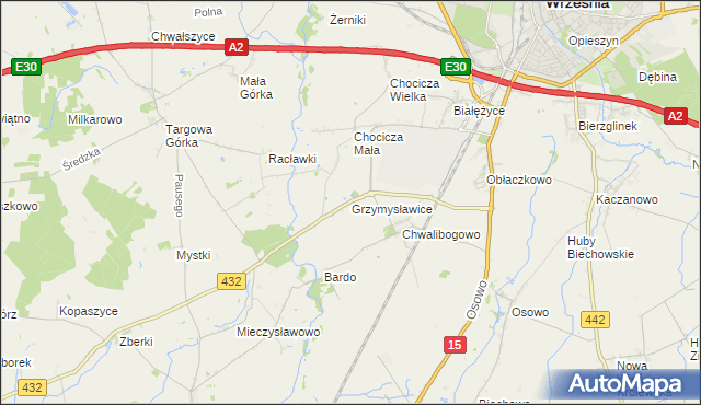 mapa Grzymysławice, Grzymysławice na mapie Targeo