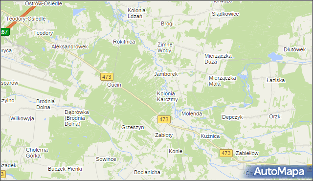 mapa Kolonia Karczmy, Kolonia Karczmy na mapie Targeo