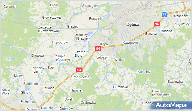 mapa Latoszyn, Latoszyn na mapie Targeo