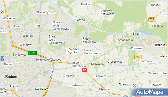 mapa Rajec Poduchowny, Rajec Poduchowny na mapie Targeo