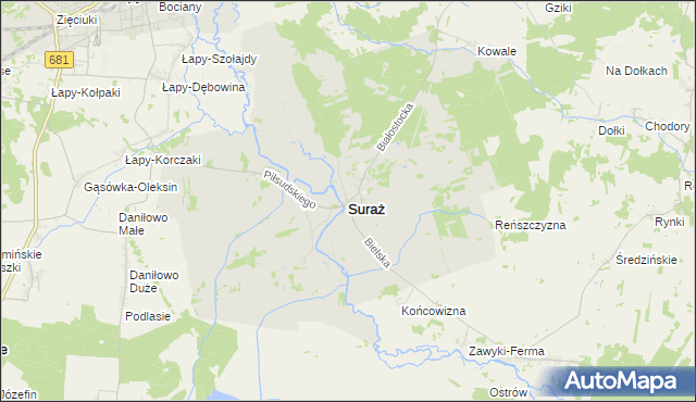 mapa Suraż, Suraż na mapie Targeo