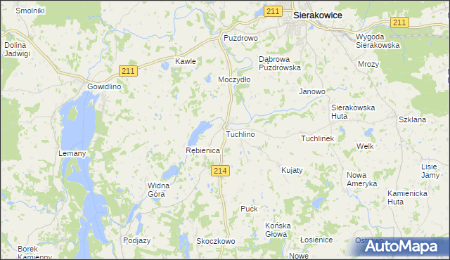 mapa Tuchlino, Tuchlino na mapie Targeo