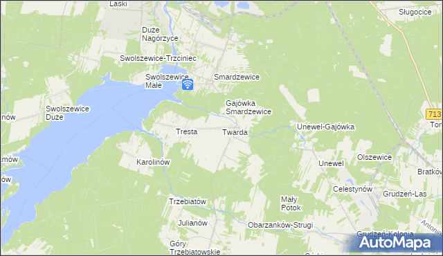 mapa Twarda, Twarda na mapie Targeo