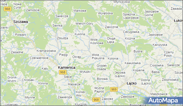 mapa Wola Piskulina, Wola Piskulina na mapie Targeo