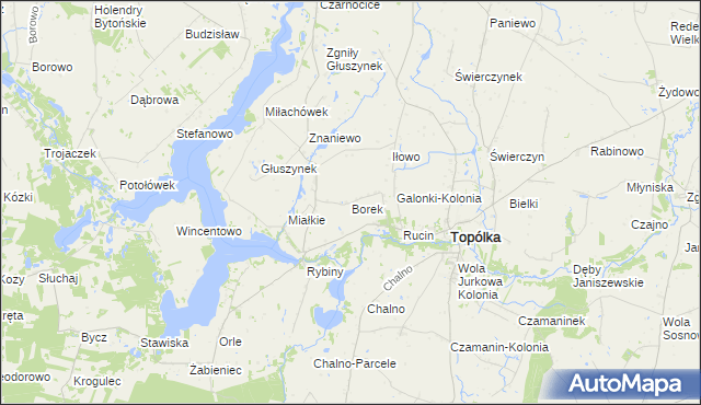 mapa Borek gmina Topólka, Borek gmina Topólka na mapie Targeo