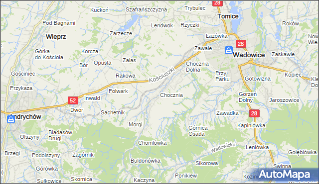 mapa Chocznia, Chocznia na mapie Targeo