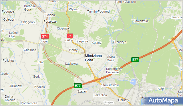 mapa Kostomłoty Drugie, Kostomłoty Drugie na mapie Targeo
