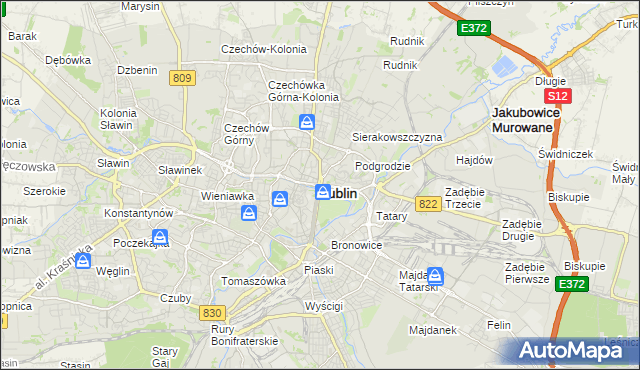 mapa Lublina, Lublin na mapie Targeo