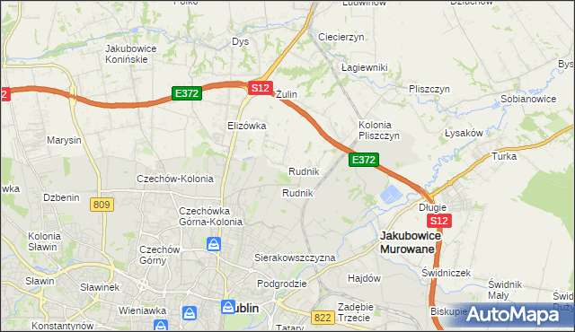 mapa Rudnik gmina Wólka, Rudnik gmina Wólka na mapie Targeo