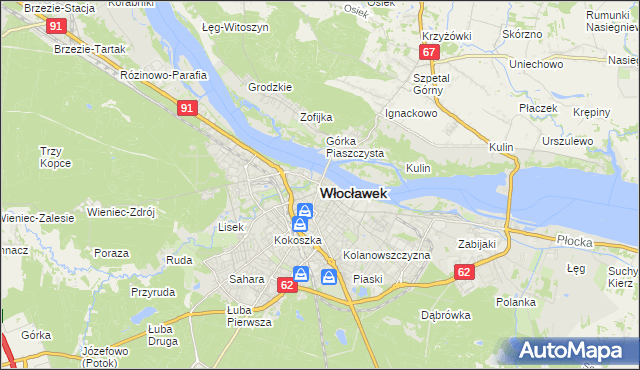 mapa Włocławka, Włocławek na mapie Targeo