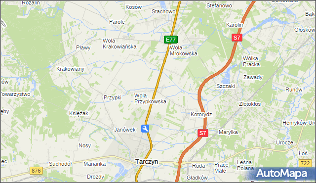 mapa Grzędy gmina Tarczyn, Grzędy gmina Tarczyn na mapie Targeo