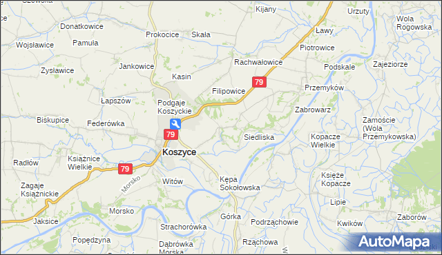 mapa Malkowice gmina Koszyce, Malkowice gmina Koszyce na mapie Targeo