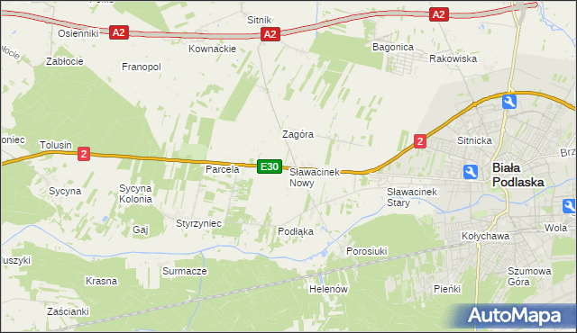 mapa Sławacinek Nowy, Sławacinek Nowy na mapie Targeo