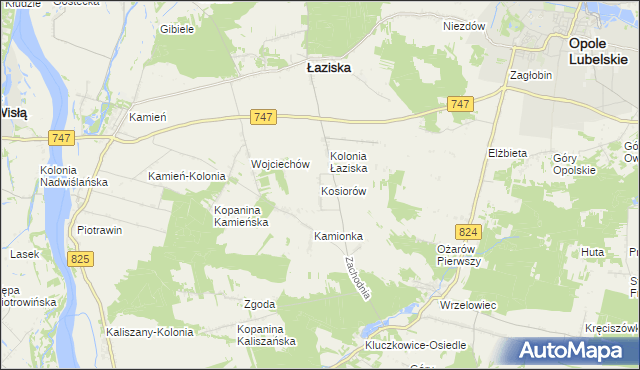 mapa Kosiorów gmina Łaziska, Kosiorów gmina Łaziska na mapie Targeo