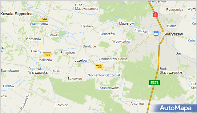mapa Chomentów-Socha, Chomentów-Socha na mapie Targeo