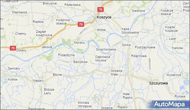 mapa Dąbrówka Morska, Dąbrówka Morska na mapie Targeo