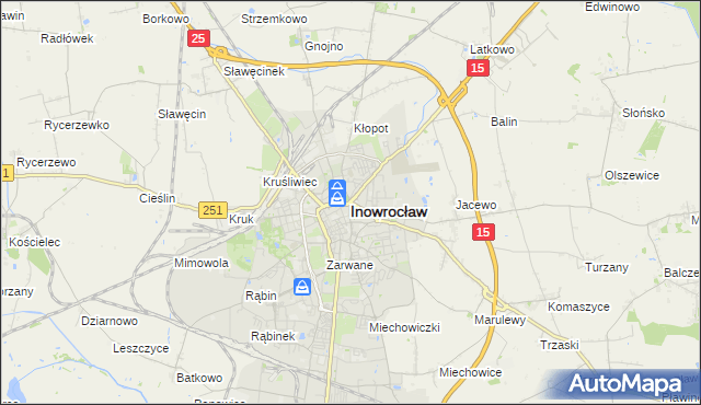 mapa Inowrocławia, Inowrocław na mapie Targeo