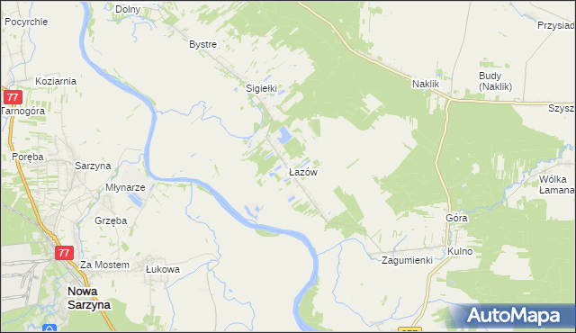 mapa Łazów gmina Krzeszów, Łazów gmina Krzeszów na mapie Targeo