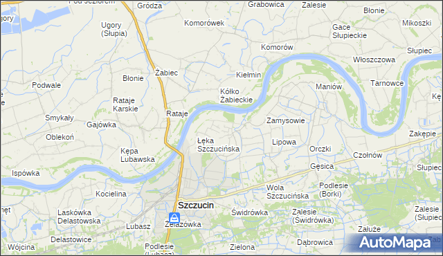 mapa Łęka Żabiecka, Łęka Żabiecka na mapie Targeo