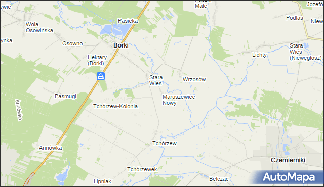 mapa Maruszewiec Pofolwarczny, Maruszewiec Pofolwarczny na mapie Targeo