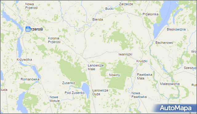 mapa Olszanka gmina Przerośl, Olszanka gmina Przerośl na mapie Targeo
