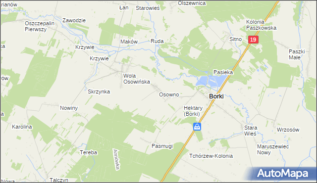 mapa Osowno, Osowno na mapie Targeo