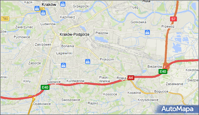 mapa Prokocim, Prokocim na mapie Targeo