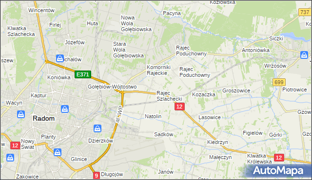 mapa Rajec Szlachecki, Rajec Szlachecki na mapie Targeo