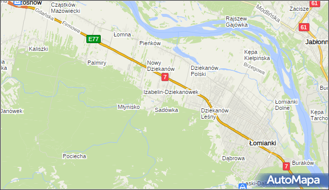 mapa Sadowa gmina Łomianki, Sadowa gmina Łomianki na mapie Targeo