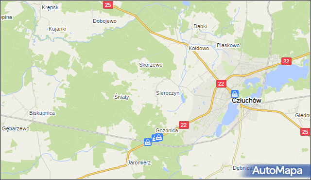 mapa Sieroczyn, Sieroczyn na mapie Targeo