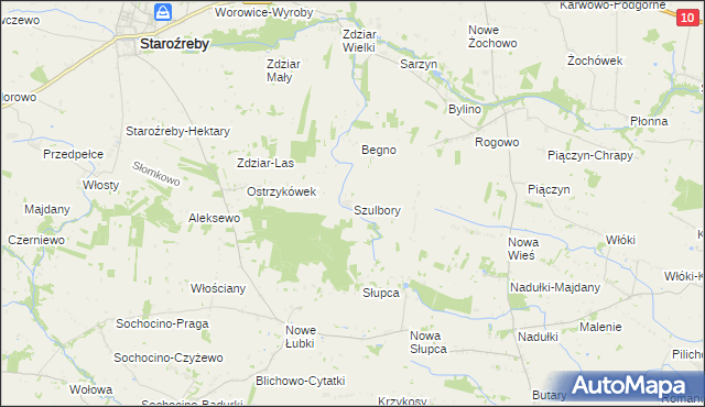 mapa Szulbory, Szulbory na mapie Targeo
