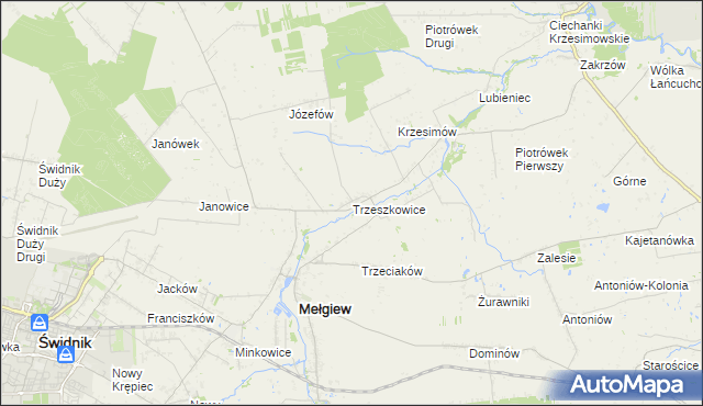 mapa Trzeszkowice, Trzeszkowice na mapie Targeo