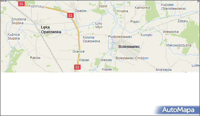 mapa Wesoła gmina Łęka Opatowska, Wesoła gmina Łęka Opatowska na mapie Targeo