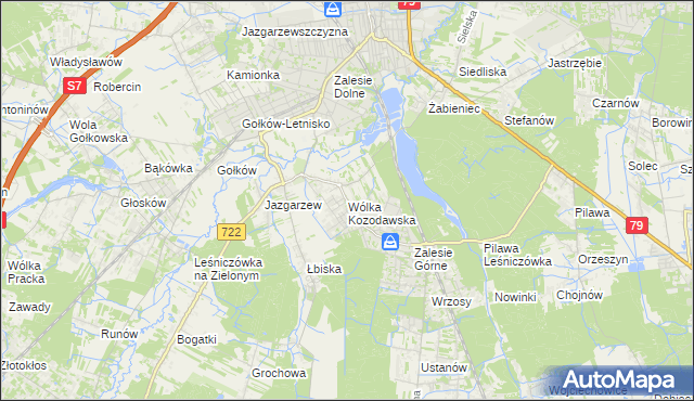 mapa Wólka Kozodawska, Wólka Kozodawska na mapie Targeo