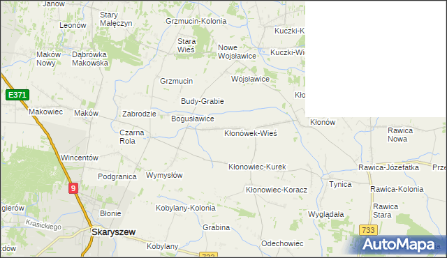 mapa Kłonówek-Wieś, Kłonówek-Wieś na mapie Targeo