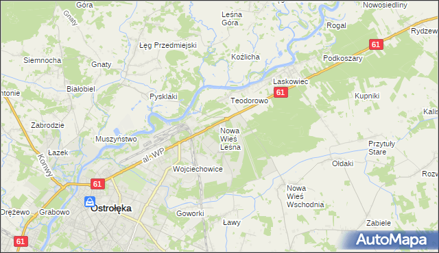 mapa Nowa Wieś Leśna, Nowa Wieś Leśna na mapie Targeo
