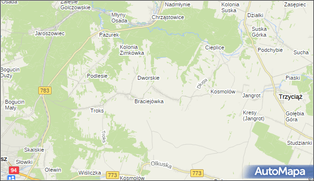 mapa Michałówka gmina Trzyciąż, Michałówka gmina Trzyciąż na mapie Targeo