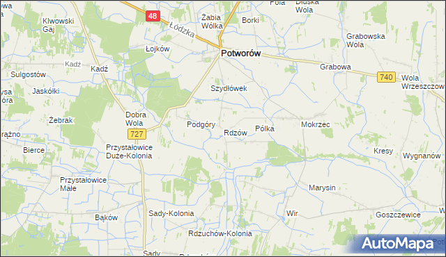 mapa Rdzów, Rdzów na mapie Targeo